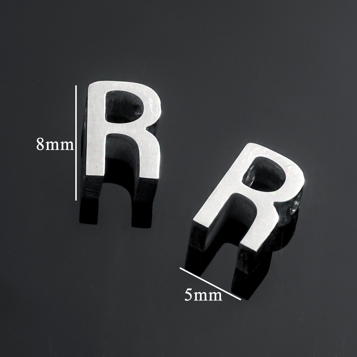 Silver color / 1 Piece Simple Casual Style Letter R Shape Stainless Steel Unisex Pendant Picture18